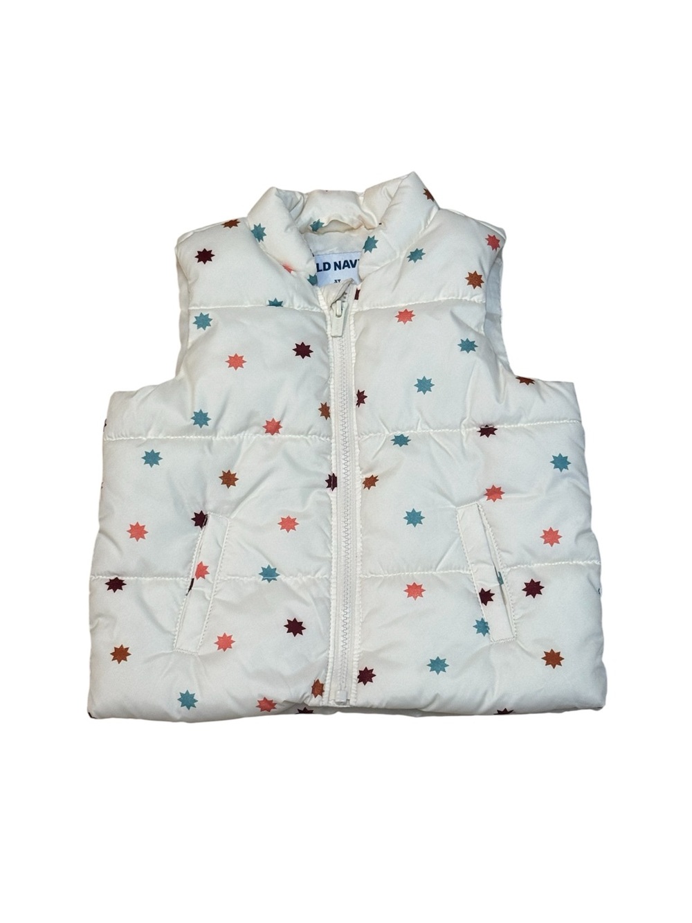 Old Navy Toddler Girls Star Print Sleeveless Puffer Vest Size 3T